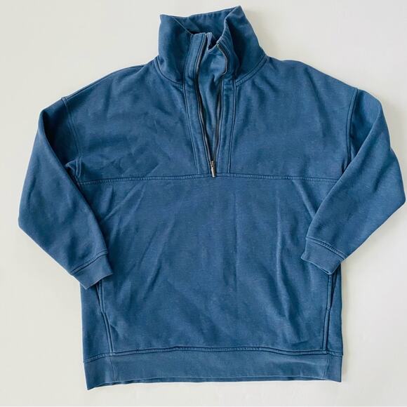 Old Navy | Oversized Funnel Neck Drop Shoulder Pullover GUC S Blue - Picture 1 of 7